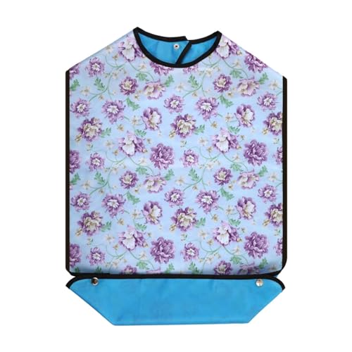 XINFULLWOL Erwachsene Lätzchen mit Crumb Catcher. Wasserdichte und wiederverwendbare Kleidung Protektoren für ältere Frauen für Männer oder Jeder, der motorische Fähigkeiten verloren hat (P-1) von XINFULLWOL