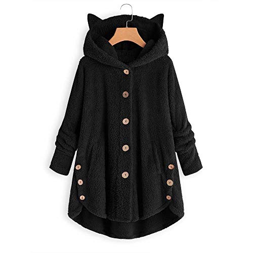XINGENG Übergroße Sherpa Hoodie Sweatshirt Plüsch, Weiche Warme Riesen Hoodie Fronttasche Giant Plüsch Pullover Decke mit Kapuze for Erwachsene Frauen Teenager-Studenten (Schwarz-1,XL) von XINGENG