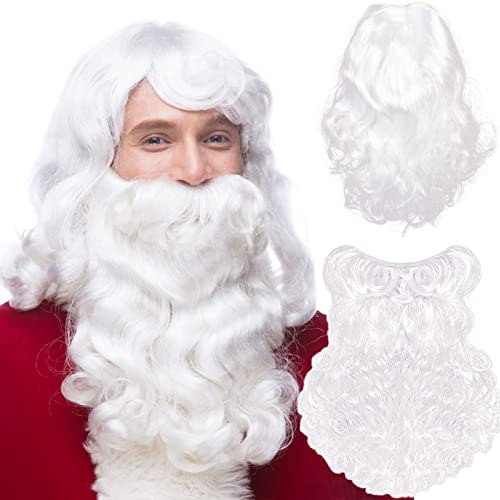 Perücke Weihnachtsmann mit Bart, 2 in 1 - Nikolausbart Weiß - Zum Verkleiden als Nikolaus - Santa - Weihnachten Perücke Weihnachtsmann mit Bart, 2 in 1 - Nikolausbart Weiß - Zum Verkleiden als Nikolaus - Santa - Weihnachten von XINGGANG