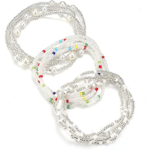 XINGLIDA 3-teilige Sommerschmuck Taille Perle Set Bunte Taille Perlen Kette Klare Perlenkörperkette Bauchperlen Schmuck Strand Taille Kette Für Frauen von XINGLIDA