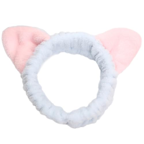 3D Katzen Ohrhaarband Plüsch Gesicht Wäsche Haarbandmusikfestival Kopfbedeckung Frauen Make Up Stirnband Für Tägliche Gebrauch Hauthämmere von XINGLIDA