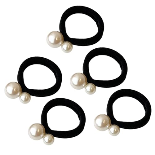 5pcs Mode Künstliche Perlen Haarbinden Atmungsable Handtuchschleife Haarband Elastisch Für Frauen Mädchen Verschiedene Styling High Elastic von XINGLIDA