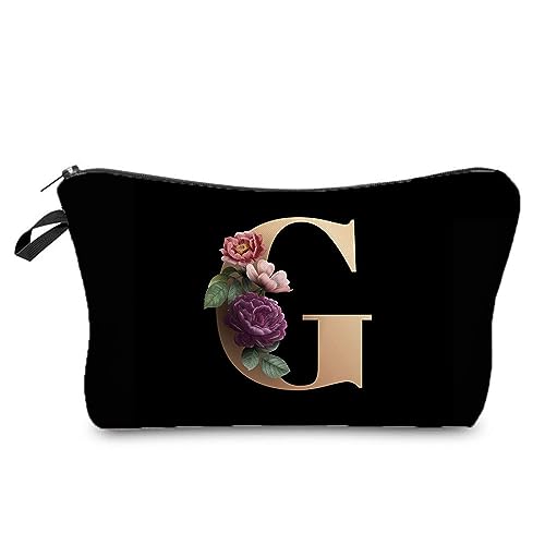 Bedruckte A-Z-Buchstaben-Kosmetiktasche für Damen, 26 Alphabet-Drucke, Make-up-Tasche, tragbarer für Reise-TOI von XINGLIDA