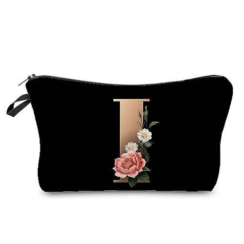 Bedruckte A-Z-Buchstaben-Kosmetiktasche für Damen, 26 Alphabet-Drucke, Make-up-Tasche, tragbarer für Reise-TOI von XINGLIDA