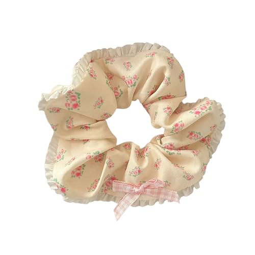 Blumenhaar Risshöfe Dehnte Stoff Pferdeschwanz Binde Haare Casual Mode Dekoration Für Frauen Mädchen Scrunchie von XINGLIDA