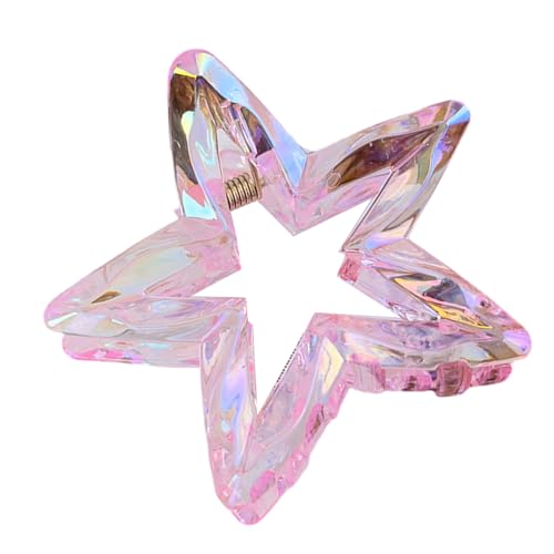 Crystal Candy Colored Hair Clip Schillern Ausgehöhltem Ausgestrichenen Sternhaarklauen Stilvolle Elegante Acrylbarrettes Für Frauen Mädchen Leichtes Harz Clip von XINGLIDA