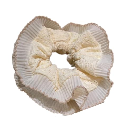 Doppelschicht Spitzenverkleidung Haare Knackig Für Frauen Mädchen Haare Elastizität Spitzenrunchies Französisch Hairtie Styling Accessoires Elastic Scrunchie von XINGLIDA