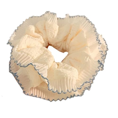 Doppelschicht Spitzenverkleidung Haare Knackig Für Frauen Mädchen Haare Elastizität Spitzenrunchies Französisch Hairtie Styling Accessoires Elastic Scrunchie von XINGLIDA