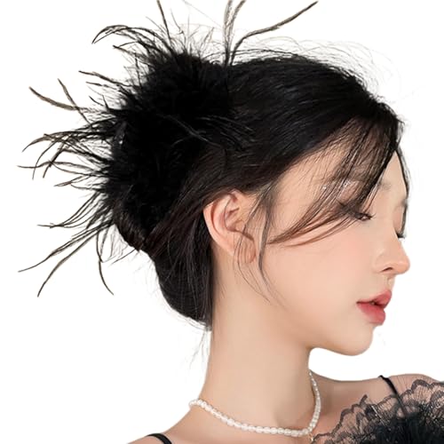 Einzigartige Haarklaue Clip Großes Gefiedertes Haarklaue Schmücken Schöne 1920er Jahre Clip Ornamentation Elegante Feder Haarnadel von XINGLIDA