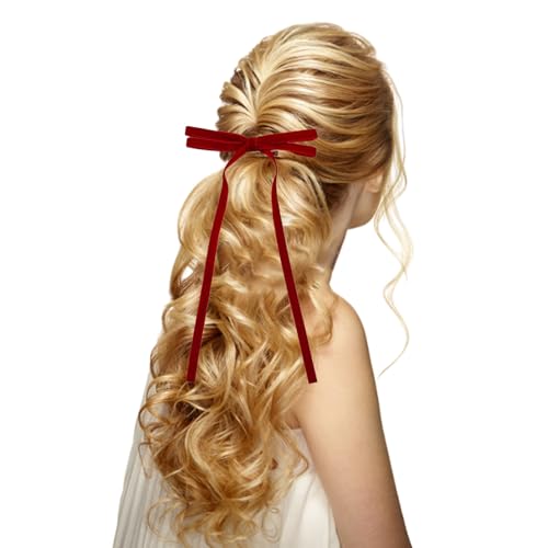 Elegante Haarnadeln, Samt, Schleife, Haarspangen für Damen und Mädchen, Doppelband, Haarspangen, Entenschnabel, Pferdeschwanz, Zubehör, Haarspangen von XINGLIDA