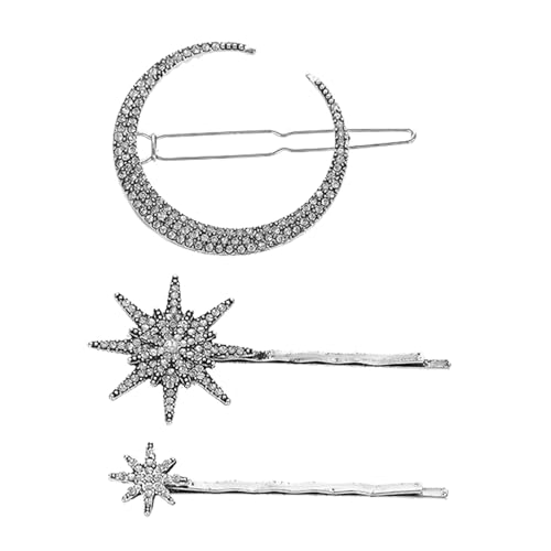 Eleganter Star Moon Strasssteine ​​Haarclip 3pcs Set Hair Accessoires Für Braut Hochzeitsfeiern Frauen Mädchen Prom Event Clip Für Besondere Anlässe von XINGLIDA