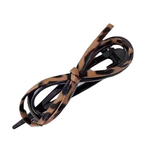 Fashion Hair Clip Leoparden Drucken Bowknot Haarnadel Mit Twist Design Elegantes Haar Dekore Vintage Styles Grip Für Frauen Sichern Grip Clip Für Hochsteckfrisuren von XINGLIDA
