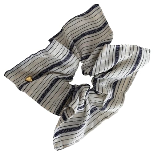 Gestreiftes Quadratisches Elastisches Haar Scrunchie Retro Gold Herz Haar Bindeweiche Stoff Ponytailhalter Für Verschiedene Altersgruppen Weiche Gestreifte Rücken Für Den Täglichen Gebrauch von XINGLIDA