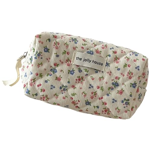 Großkapazität Blumenkosmetikbeutel Cord Lagerbeutel Für Frauen Und Mädchen Tragbare Reisemake Up Organisatoren Reisen Toilettenbeutel von XINGLIDA