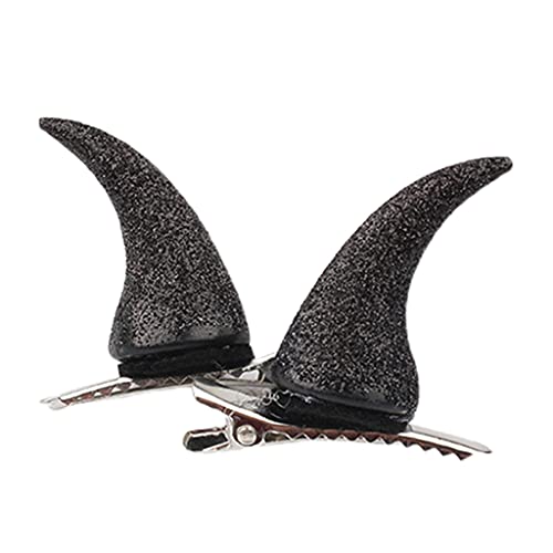 Halloween Barrettes Ox Horn Haare Clips Thema Party Kopfschmuck Devil Horn Barrettes Cosplay Haarzubehör Ochse Hornhaarklammern Cartoon Haarklammern von XINGLIDA