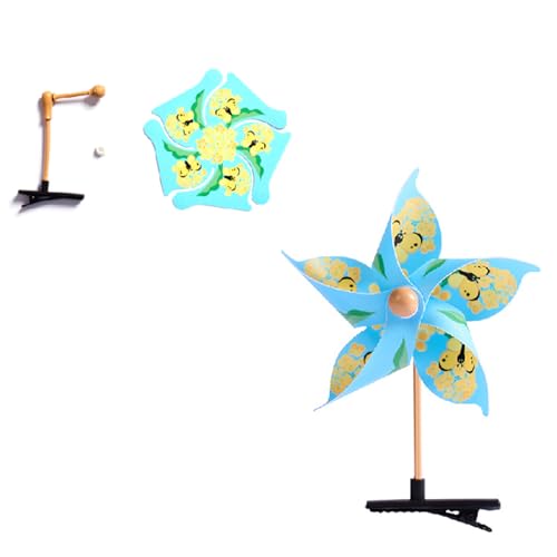 Handgefertigte Windmühle Haarclip Einzigartige Haarstücke Cartoon Haarnad Für Frauen Und Kinder Modezubehör Weihnachts Geschenk Blau Elegante Haare Clip von XINGLIDA