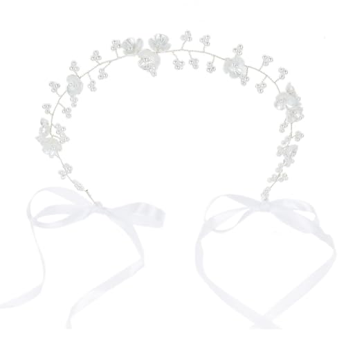 Hochzeitsblume Mädchen Stirnband Imitation Perlen Kranz Haarzubehör Für Frauen Girls Besondere Veranstaltung Verstellbare Hochzeitsstirnbänder von XINGLIDA