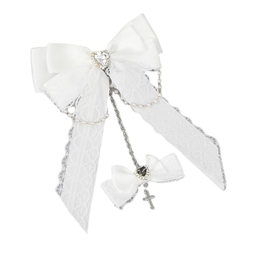 Kettenanhänger Bowknot Haarclip Für Weibliche Dark Serie Haare Barrettes 2000er Anime Side Clip Halloween Theme Haore Decors von XINGLIDA