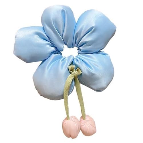 Kinder Florales Haar Scrunchie Mit Blumenbögen Elastisches Haarband Für Mädchen Polyester Stoff Pferdeschwanzhalter Haar Binde Mädchen Blumenrunzeln von XINGLIDA