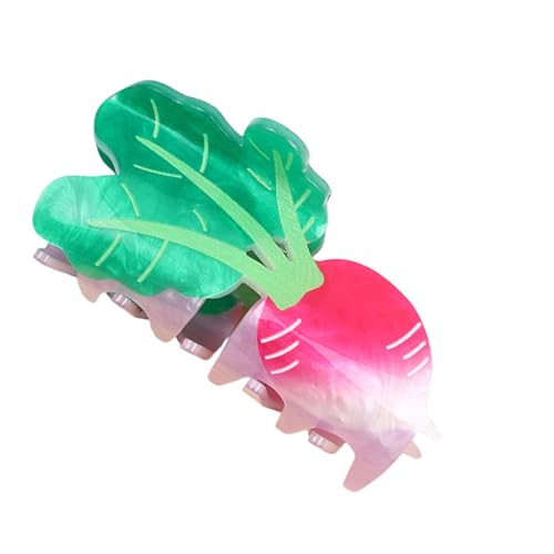 Lebendigkeit Acrylhaarclip Mit Fruchtthema Design Haarklaue Starke Pferdeschwanzhalter Für Frauen Girl Festival Urlaub Wagen Frauen Pferdeschwanzhalter von XINGLIDA