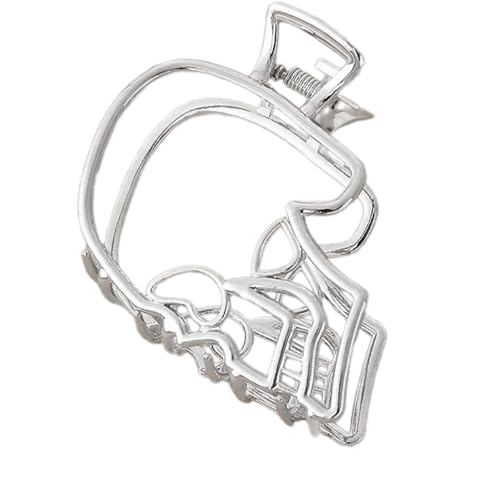 Leichtes Metallpunk Schädel Haarclip Praktisches Design Einfach Zu Installieren Haarnadelkostüm Haarverzierung Für Erwachsene Dekorative Metallschädel Clip von XINGLIDA