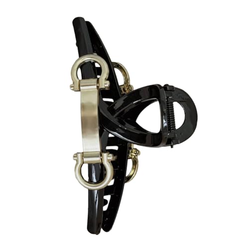 Mode Breites Haar Barrettes Einzigartige Schwarze Klemme Haarnadelhaarclip Stylish Breites Accessoir von XINGLIDA