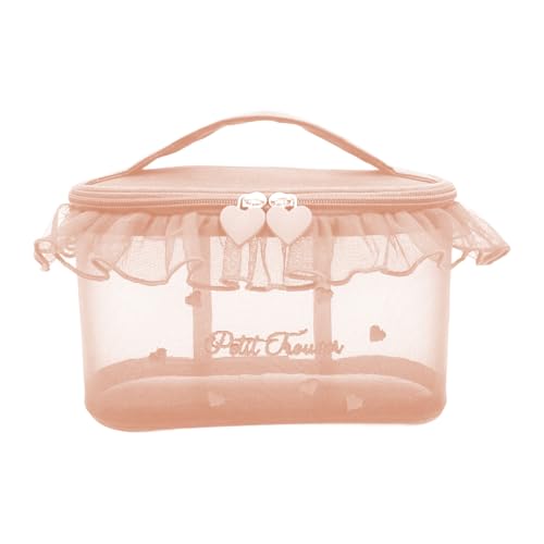 Organisierte Kosmetische Aufbewahrungstasche Mit Sichtbaren Maschenpaneelen Make Up Beutel Aufbewahrungstasche Für Frauen Und Mädchen Mesh Stickerei Toilettenbeutel von XINGLIDA