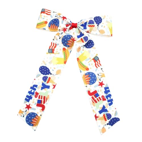 Patriotische Flagge Bögen Haare Clip Handgefertigtes Stoff Haar Accessoire Für Frauen Urlaub Party Tägliches Outfit Alltag Patriotisches Accessoire von XINGLIDA