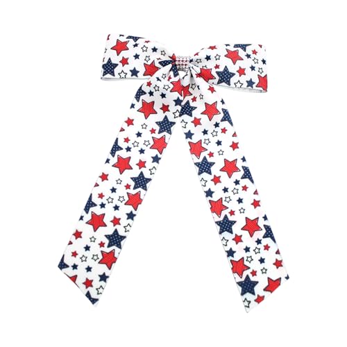 Patriotische Flagge Bögen Haare Clip Handgefertigtes Stoff Haar Accessoire Für Frauen Urlaub Party Tägliches Outfit Alltag Patriotisches Accessoire von XINGLIDA