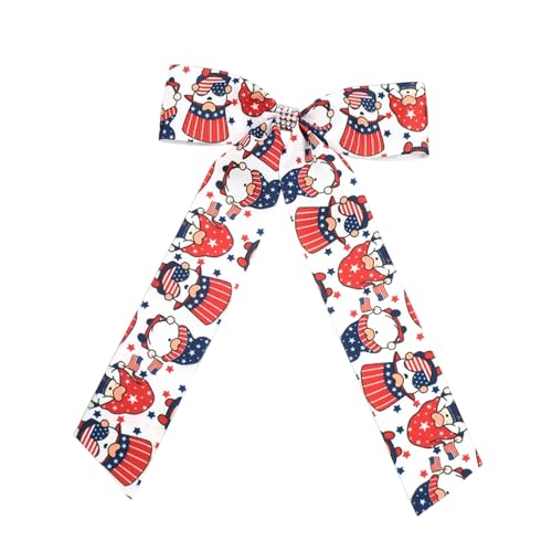 Patriotische Flagge Bögen Haare Clip Handgefertigtes Stoff Haar Accessoire Für Frauen Urlaub Party Tägliches Outfit Alltag Patriotisches Accessoire von XINGLIDA