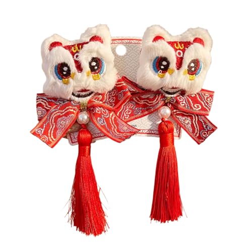 Pompoms Haarclip Für Neujahr Barrette Süßes Neujahrs Flachclip Haarnadel Quasten Elegante Haarklamme Für Bündel von XINGLIDA