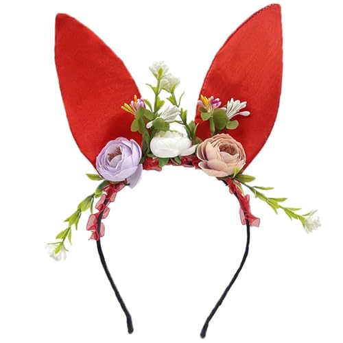 Realistics Blumenmuster Haare Hasen Ohrform Modische Stirnbänder Teen Party Accessoire von XINGLIDA