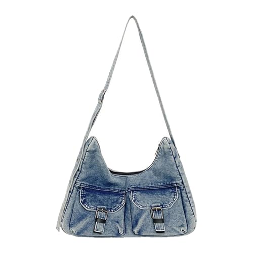 Retro Styles Jeans Umhängetasche Mit Organisierten Aufbewahrungsfächern Freundliche Waschstoff Crosbody Waschkleidung Retro Styles Jeans Umhängetasche Mit Organisierten Aufbewahrungsfächern Freundliche Waschstoff Crosbody Waschkleidung von XINGLIDA