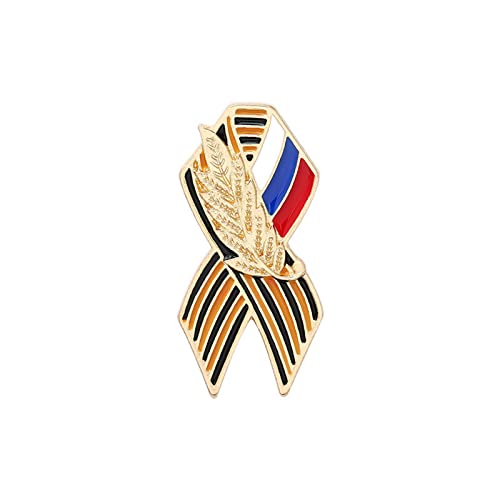 XINGLIDA Ribbon Zeichenzeichen Mit Der Russischen Flagge George Day Revers Pin Festlichkeit Broschen Geschichtsgedächtnis Symbol Stifte Weizenanlagen Pin von XINGLIDA