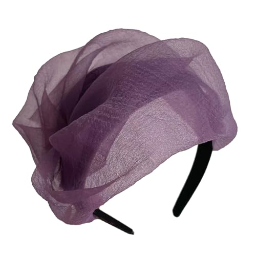 Rüschen Halbhut Stirnband Mit Verstellbarer Größe Französisches Haarband Haarforming Werkzeug Für Abendliche Bankettparty Requisiten Kopfbedeckung Frauen Flapper Kostüm Haarhoop von XINGLIDA