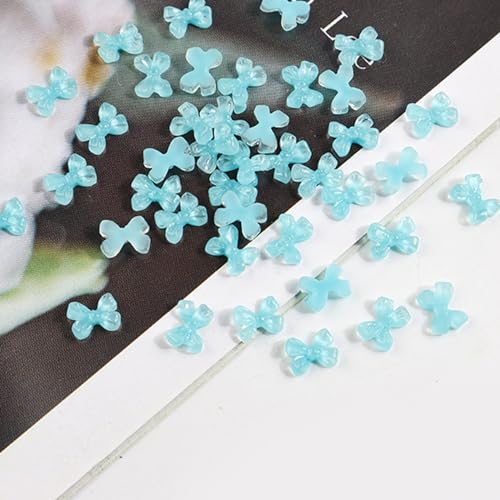 Simple Bowknots Nail Art Decorations Short Ribbon DIY Crafting Accessories 3D Bows Nail Sticker Resin Bows Nail Bowknot Nail Stickers von XINGLIDA