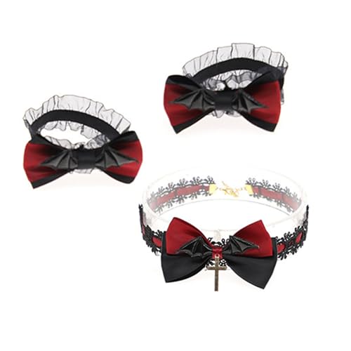Spitze Bowtie Hair Clip/Manschettenband Für Weibliche Mädchen Dark Serie Seitenclip Halloween Barrette Anime Maid Roleplay Haardekore von XINGLIDA