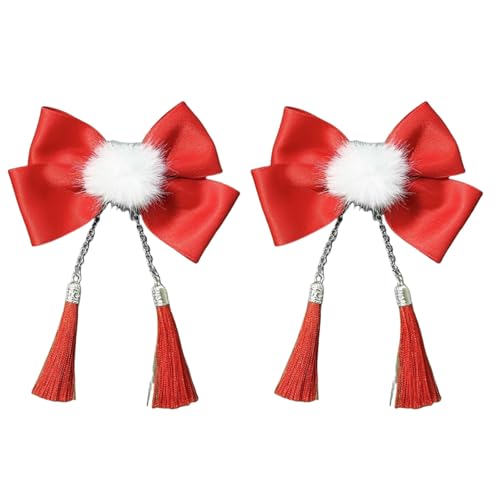 Stilvolle Pompoms Haare Barrettes Haarclip Süßes Haarnadel Neujahr Bowknot Hair Clip Weihnachten Für Frauen Mädchen von XINGLIDA