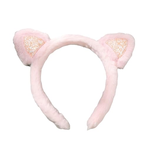 Stirnband Kreative Glitzernde Süße Pelzige Kätzchenohr Weiche Plüsch Für Frauen Männer Teenager Haare Haarband von XINGLIDA