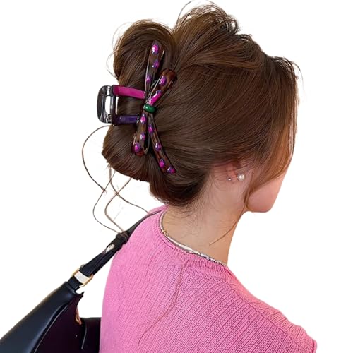 Stylish ColorBlocked Bowknot Hair Claw Clip Harzöl Drop Haarstyling Clip Accessoire Für Frauen Mode Kopfbedeckung Klaue Für Frauen von XINGLIDA
