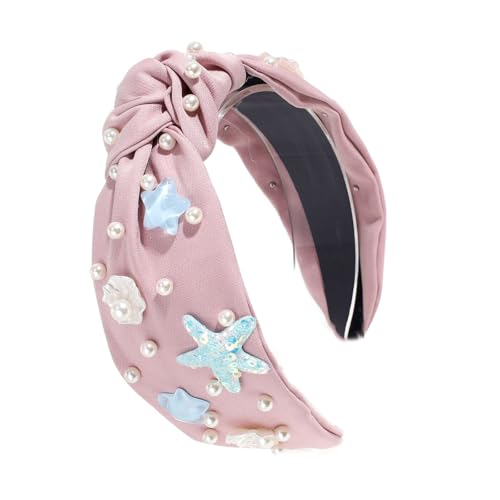 Urlaub Sea Beach Shell Faux Pearls Knoten Haarband Breites Stirnbänder Mädchen Haarstück Mode Haarzubehör Für Frauen Elegantes Haarschmuck Für Frauen von XINGLIDA
