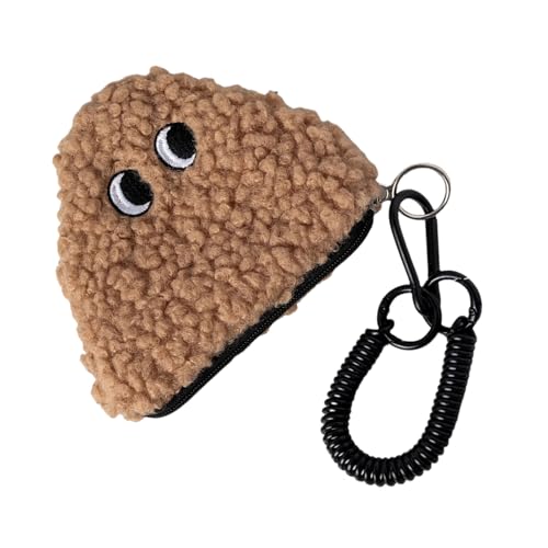 Weiche Plüsch Reiskugelwechsel Geldbörse Mit Reißverschlüssen Und Lanyard Design Münztasche Ideal Zum Einkaufen Und Organisieren Artikel Niedliche Plüsch Brieftasche von XINGLIDA