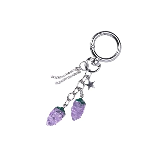 XINGLIDA Ästhetische Schlüsselanhängertasche Handtasche Rucksackbeutel Anhänger Charms Traube/Pfirsich/Slipper Schlüsselanhänger Autoschlüsselring Für Frauen Taschenzubehör von XINGLIDA