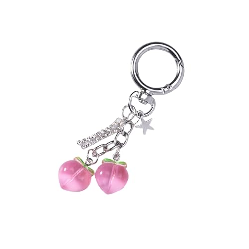 XINGLIDA Ästhetische Schlüsselanhängertasche Handtasche Rucksackbeutel Anhänger Charms Traube/Pfirsich/Slipper Schlüsselanhänger Autoschlüsselring Für Frauen Taschenzubehör von XINGLIDA