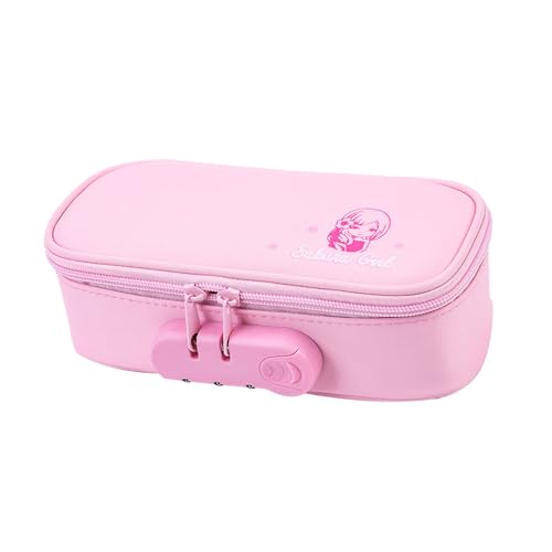 XINGLIDA Bleistiftkoffer Mit Hoher Kapazität Mit Kombinationsperre 4 Abschnitt Leinwand Hülle Stiftbeutel Kosmetik 21.5x7x11cm Oxford Stoff von XINGLIDA