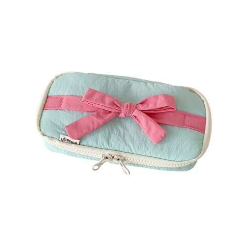 XINGLIDA Bowknot Fabric Bleistift Gehäuse Große Stiftbeutel Große Kapazität Organizer Reisekosmetikbeutel Für Büroschule Reise Stoff Gehäuse von XINGLIDA