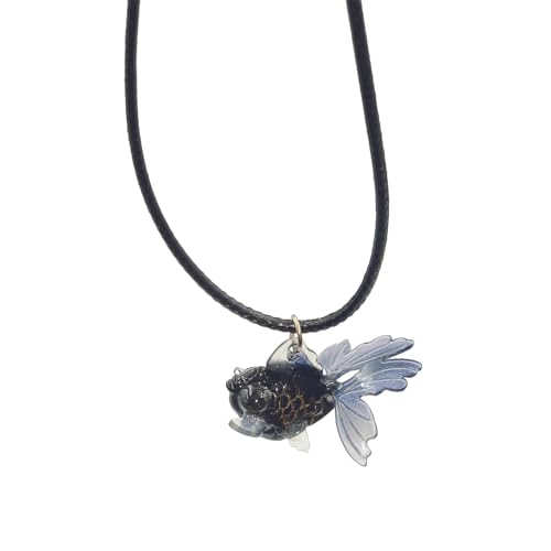 XINGLIDA Buntes Goldfisch Anhänger Halskette Punk Süße Coole Schlüsselbeutel Kette Stilvoller Halshökchen Für Frauen Mode Ästhetischer Schmuck Frauen Halsketten Trendy Trendy von XINGLIDA
