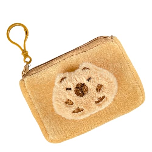 XINGLIDA Capybara Münze Geldbeutel Plüsch Wechselbeutel Mit Schlüsselbund Schöne Brieftasche Für Frauen Kinder Kleine Make Up Plüsch Geldbeutel Schlüsselbund von XINGLIDA