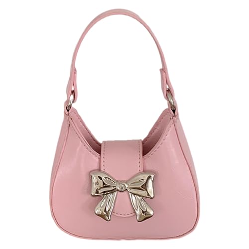 XINGLIDA Damen-Umhängetasche mit Schleife, kleine Handtasche, ästhetische Umhängetasche mit Kette, süße Schleife, Umhängetasche, von XINGLIDA