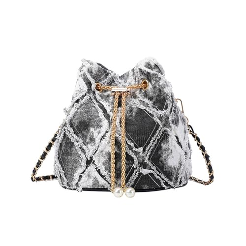 XINGLIDA Denims Bucket Bag Gesteppte Drawschnelle Jean Geldbörsen Für Frauen Jeans Clutches Hobos Taschen Crossbody Handtaschen Umhängetaschen Crossbody von XINGLIDA